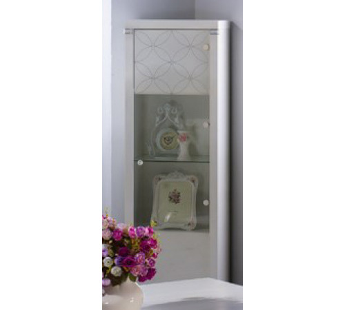 Одностворчатый шкаф витрина для посуды в гостиную Мира MIRA-02 белый Одностворчатый шкаф витрина для посуды в гостиную Мира MIRA-02 белый