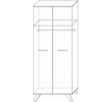 Шкаф для одежды 800 Вега Скандинавия (глянец, белый + дуб каньон) Шкаф для одежды 800 Вега Скандинавия (глянец, белый + дуб каньон)