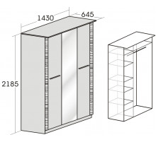Трехстворчатый шкаф гардероб для спальни Элана