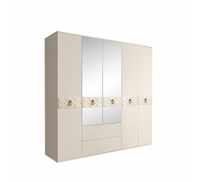 Пятистворчатый шкаф для одежды с ящиками и зеркалами Богемия Фарфале (Bogemia Farfalle) БМШ1/51 (Fа)